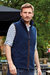 Mens Artisan Fleece Vest - Navy/Brown - Navy/Brown