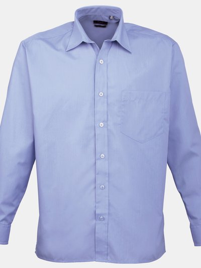 Premier Mens Long Sleeve Formal Plain Work Poplin Shirt product