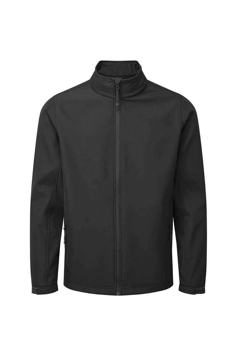 Mens Recycled Wind Resistant Soft Shell Jacket - Black - Black