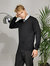 Mens V-Neck Knitted Sweater (Black)