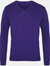 Mens V-Neck Knitted Sweater (Purple) - Purple