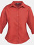 Premier 3/4 Sleeve Poplin Blouse / Plain Work Shirt (Red) - Red