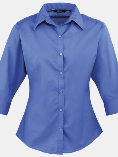 Premier Premier 3/4 Sleeve Poplin Blouse / Plain Work Shirt (Royal) product