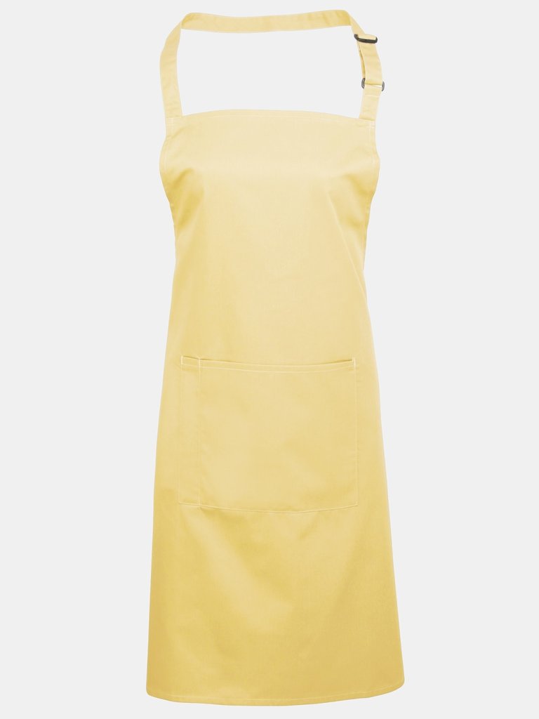 Premier Ladies/Womens Colours Bip Apron With Pocket / Workwear (Lemon) (One Size) (One Size) - Lemon