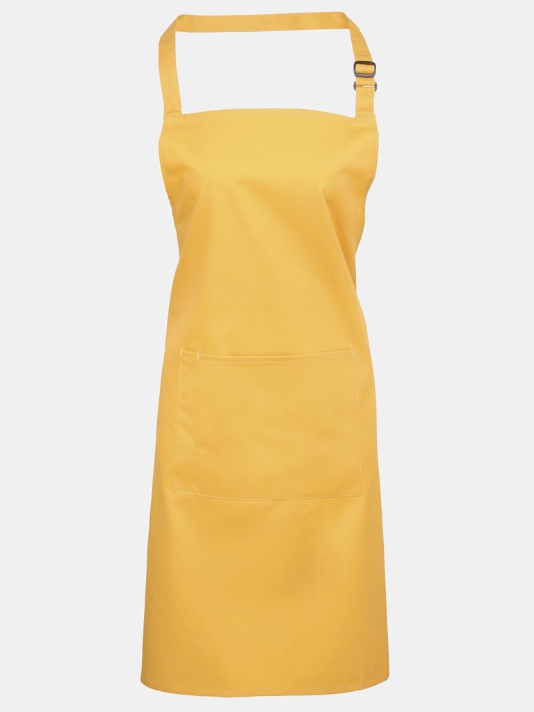 Premier Ladies/Womens Colours Bip Apron With Pocket / Workwear (Sunflower) (One Size) (One Size) - Sunflower
