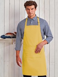Premier Ladies/Womens Colours Bip Apron With Pocket / Workwear (Sunflower) (One Size) (One Size)
