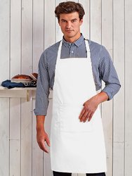 Premier Ladies/Womens Colours Bip Apron With Pocket / Workwear (White) (One Size) (One Size)