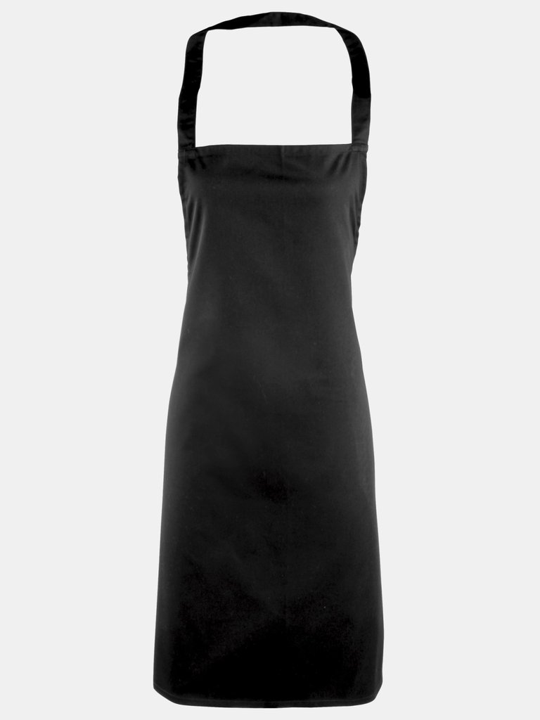 Premier Ladies/Womens Essential Bib Apron / Catering Workwear (Black) (One Size) (One Size) - Black