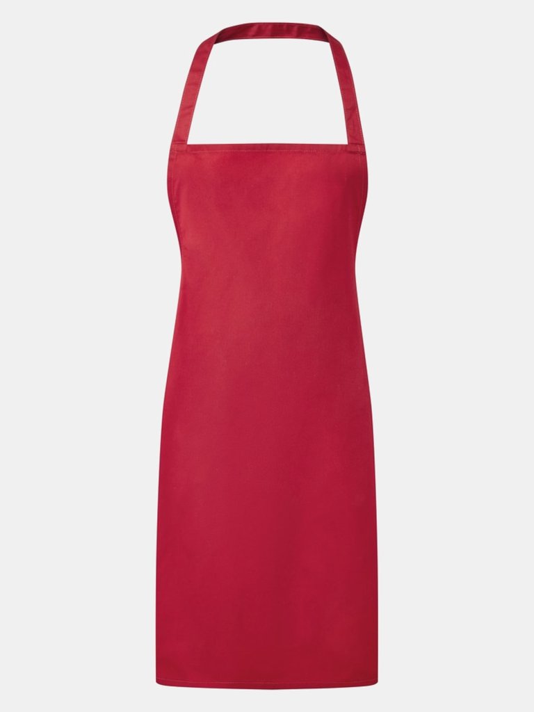 Premier Ladies/Womens Essential Bib Apron / Catering Workwear (Red) (One Size) (One Size) - Red