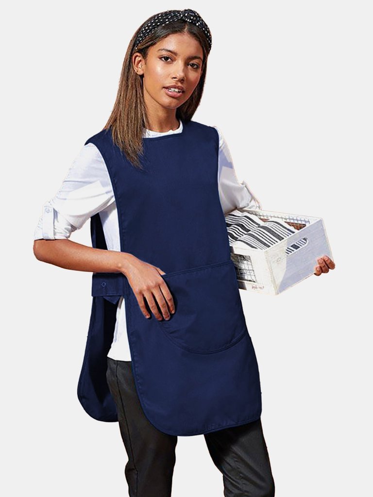 Premier Ladies/Womens Long Length Pocket Cobbler Apron/Workwear (Navy) (L) (L)