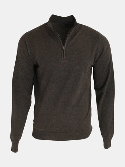 Premier Premier Mens 1/4 Zip Neck Knitted Sweater (Charcoal) product
