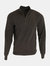 Premier Mens 1/4 Zip Neck Knitted Sweater (Charcoal) - Charcoal