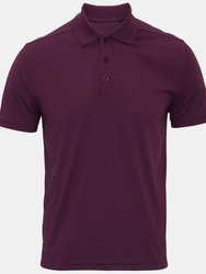 Premier Mens Coolchecker Pique Short Sleeve Polo T-Shirt (Neon Orange) - Neon Orange