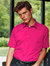 Premier Mens Short Sleeve Formal Poplin Plain Work Shirt (Hot Pink)