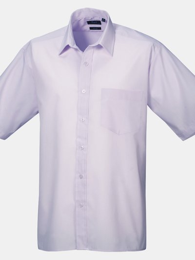 Premier Premier Mens Short Sleeve Formal Poplin Plain Work Shirt (Lilac) product