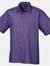 Premier Mens Short Sleeve Formal Poplin Plain Work Shirt (Purple) - Purple