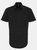Premier Mens Stretch Fit Poplin Short Sleeve Shirt (Black) - Black