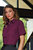 Premier Short Sleeve Poplin Blouse/Plain Work Shirt (Aubergine)
