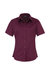 Premier Short Sleeve Poplin Blouse/Plain Work Shirt (Aubergine) - Aubergine