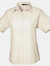 Premier Short Sleeve Poplin Blouse/Plain Work Shirt (Natural) - Natural