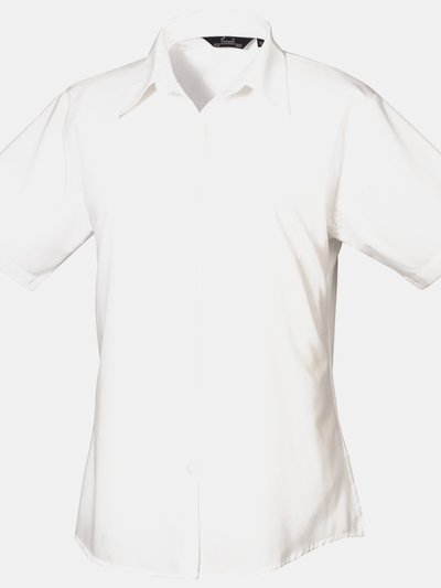 Premier Premier Short Sleeve Poplin Blouse/Plain Work Shirt (White) product