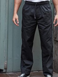 Premier Unisex Adult Essential Chef Trousers (Black)