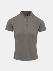 Premier Womens/Ladies Coolchecker Plus Piqu Polo With CoolPlus (Dark Gray) - Dark Gray