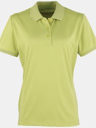 Premier Womens/Ladies Coolchecker Short Sleeve Pique Polo T-Shirt (Lime) - Lime