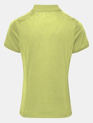 Premier Womens/Ladies Coolchecker Short Sleeve Pique Polo T-Shirt (Lime)
