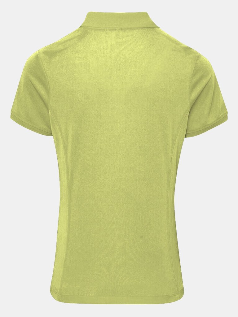 Premier Womens/Ladies Coolchecker Short Sleeve Pique Polo T-Shirt (Lime)