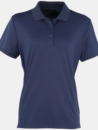 Premier Premier Womens/Ladies Coolchecker Short Sleeve Pique Polo T-Shirt (Navy) product