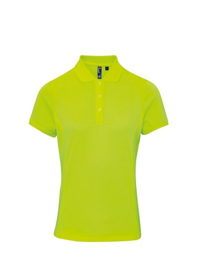 Premier Premier Womens/Ladies Coolchecker Short Sleeve Pique Polo T-Shirt (Neon Yellow) product
