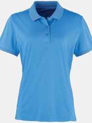 Premier Womens/Ladies Coolchecker Short Sleeve Pique Polo T-Shirt (Sapphire) - Sapphire