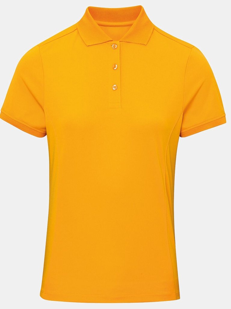 Premier Womens/Ladies Coolchecker Short Sleeve Pique Polo T-Shirt (Sunflower) - Sunflower