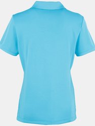 Premier Womens/Ladies Coolchecker Short Sleeve Pique Polo T-Shirt (Turquoise)