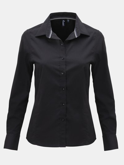 Premier Premier Womens/Ladies Long Sleeve Fitted Friday Shirt (Black) product