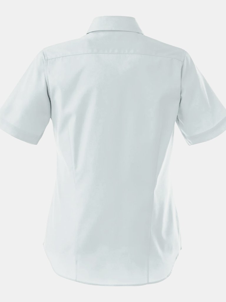 Premier Womens/Ladies Signature Oxford Short Sleeve Work Shirt (Silver)
