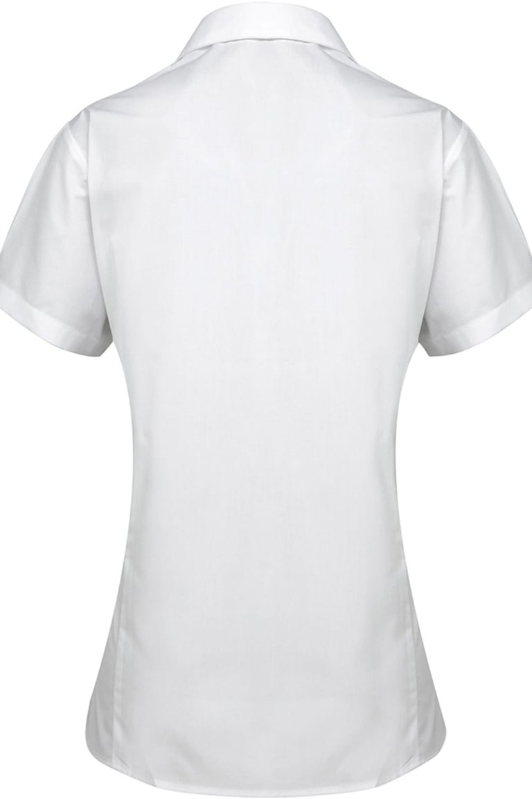 Premier Womens/Ladies Supreme Heavy Poplin Short Sleeve Work Shirt (White)