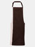 Unisex Contrast Workwear Bib Apron - Brown/ Natural - Brown/ Natural