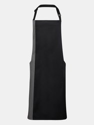 Unisex Contrast Workwear Bib Apron Pack Of 2 - Black/ Dark Gray - Black/ Dark Gray