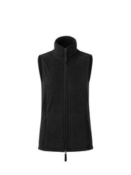 Womens/Ladies Artisan Fleece Vest - Black - Black