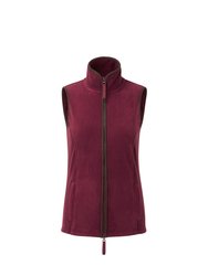 Womens/Ladies Artisan Fleece Vest - Burgundy/Brown - Burgundy/Brown