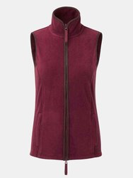 Womens/Ladies Artisan Fleece Vest - Burgundy/Brown - Burgundy/Brown