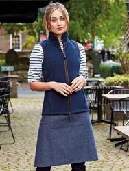 Womens/Ladies Artisan Fleece Vest - Navy/Brown