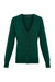 Womens/Ladies Button Through Long Sleeve V-neck Knitted Cardigan - Bottle - Bottle