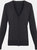 Womens/Ladies Button Through Long Sleeve V-neck Knitted Cardigan - Charcoal - Charcoal