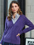 Womens/Ladies Button Through Long Sleeve V-neck Knitted Cardigan - Purple