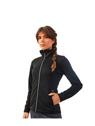 Womens/Ladies Dyed Sweat Jacket - Black
