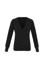 Womens/Ladies Essential Acrylic Cardigan - Black - Black
