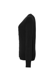 Womens/Ladies Essential Acrylic Cardigan - Black